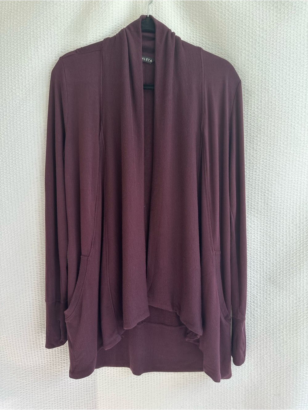 Athleta Pranayama Wrap Cardigan Sweater Burgundy Plum Soft Size: Small